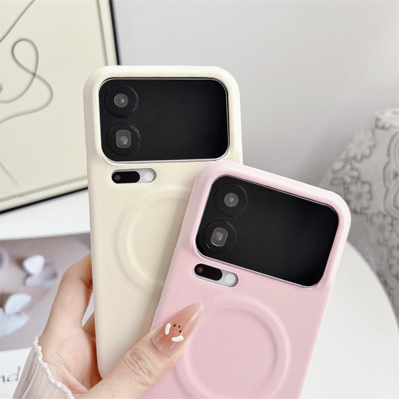 Simple Half Package Matte PU Leather Magnetic For Magsafe Case For Xiaomi Mi 15 Ultra 17 Pro Max Shockproof TPU Proteciton Cover