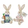 Handmade Rabbit Doll With Gentle Fabric And Wooden Stand Excellent Spring Festival Decors For Spring Themed Incidents