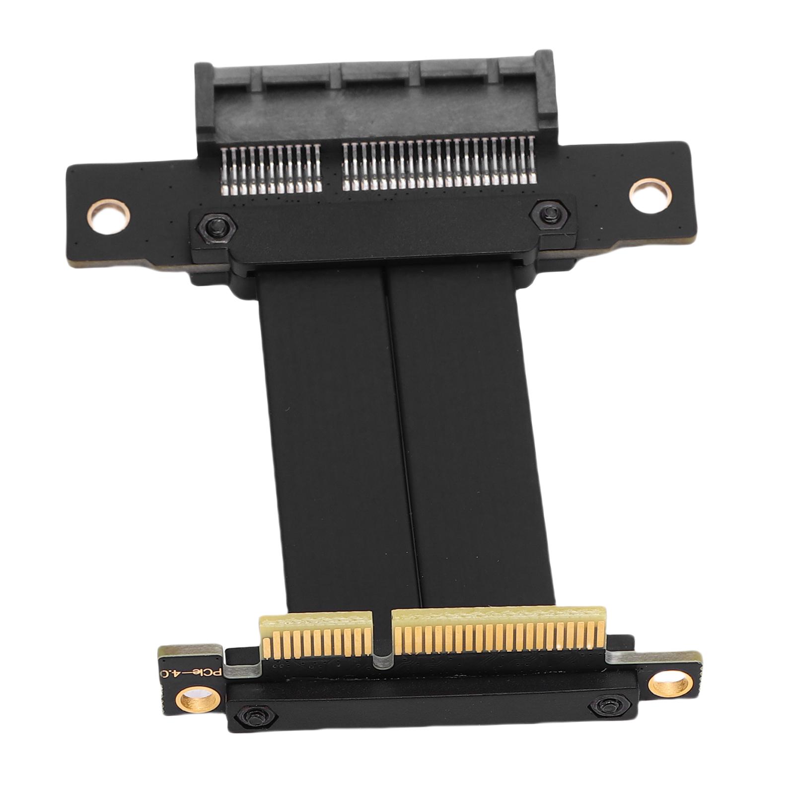 

PCIe 4.0 X4 Extension Cable Male 90 Degree to Female 180 Degree 8Gbps Gen 4 GPU Graphics Card Extension Cable 10cm/3.94in