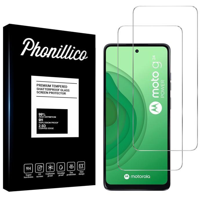 Schutzfolie - Phonillico® - Motorola Moto G24 - 2er-Pack - Gehärtetes Glas - Kratzfest