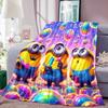Kawaii (Minions) Cartoon Blanket with Big Eyes, Soft and Comfortable Flannel Blanket Suitable for Travel and Home Use.