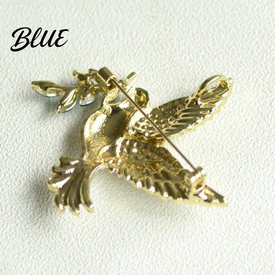 Olive Branch Brooch Pin Symbolic Peace Pigeon Design Zinc Alloy