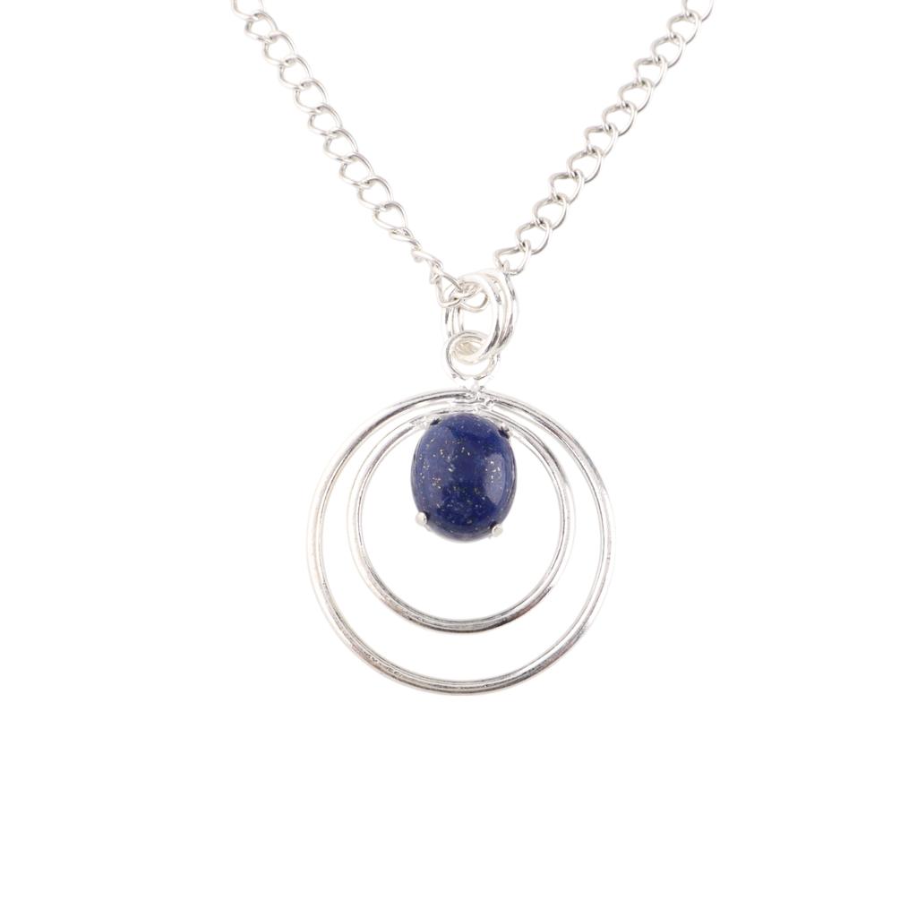 Natural Lapis Lazuli Gemstone 925 Sterling Silver Jewelry Handmade Pendant 1.65" PP-61-28