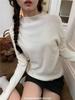 Women's Half-High Collar Knitted Sweater for Early Spring, Autumn, and Winter - 2024 Student Base Layer and Outerwear.