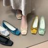 French Temperament Niche Gentle Women's Shoes 2025 New Spring Soft-soled Satin Bow Inner Height-increasing Single Shoes Women