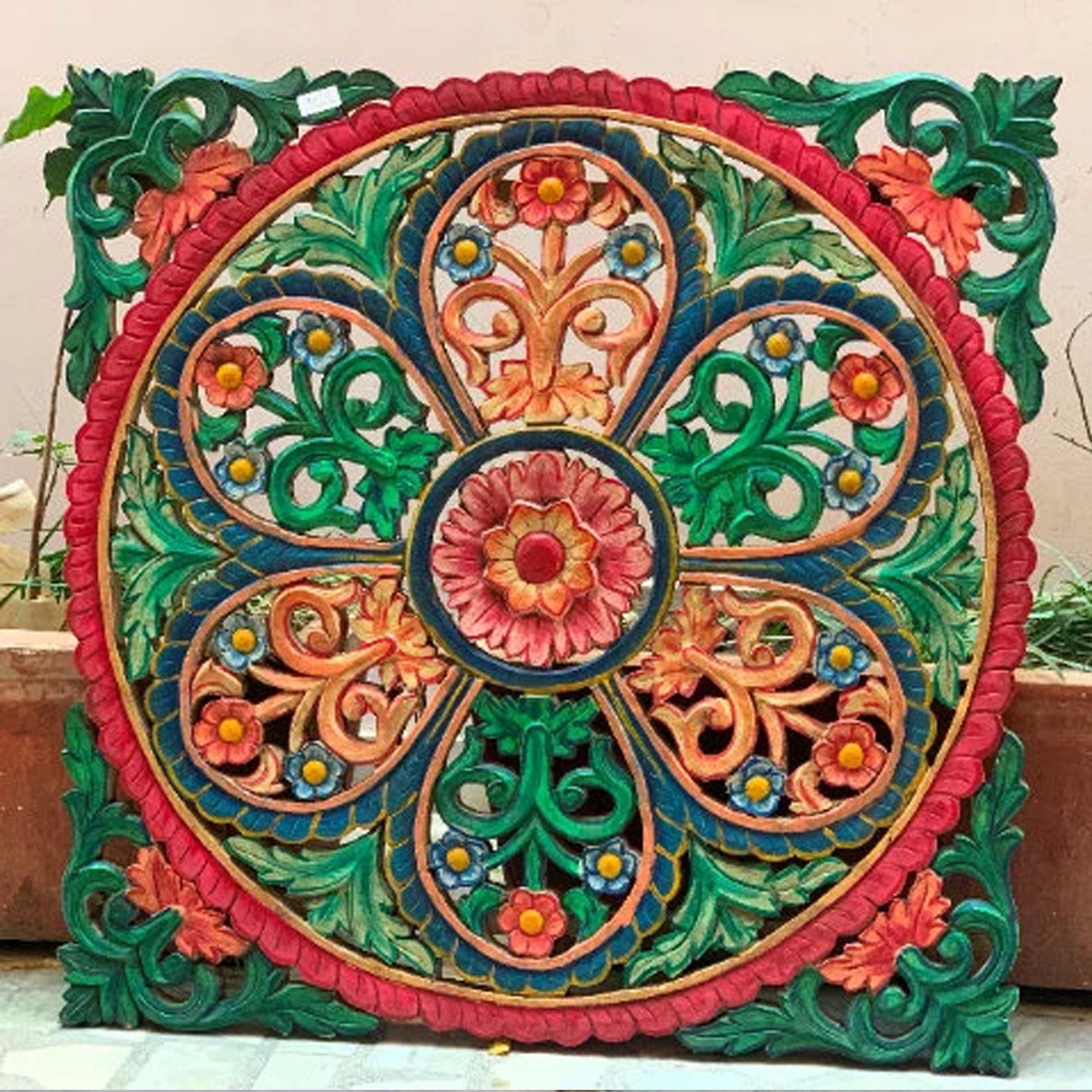 

Handcrafted Wooden Jali Wall Panel: Traditional Indian Decor 16” X 8” X 24” (l x w x h) разноцветный