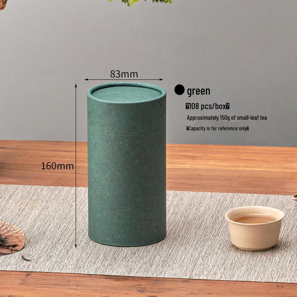 Retro Cowhide Paper Tea Can: Green & White Tea Storage Box