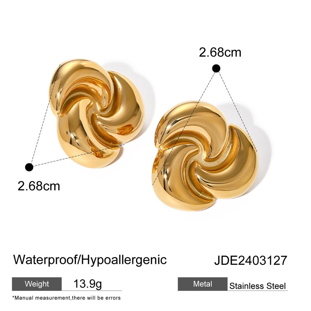 European and American stainless steel flower stud earrings do not fade earrings titanium steel