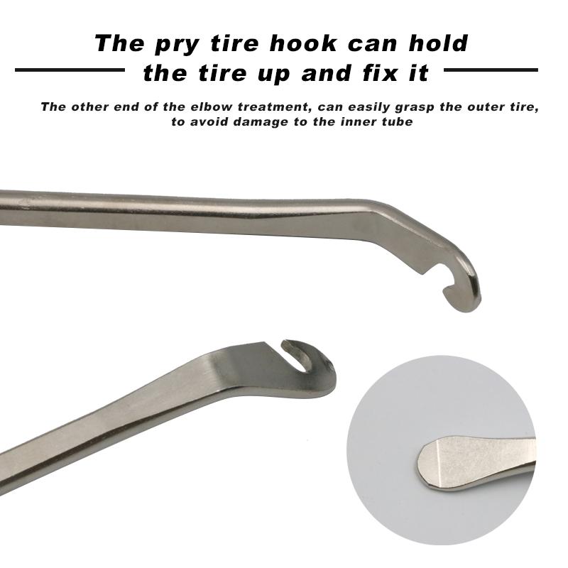 Bicycle Tire Repair Tools Cycling Portable Steel Lever Curved Cycling Tyre Lever Hooks Bike Wheel Opener Remover Accessories