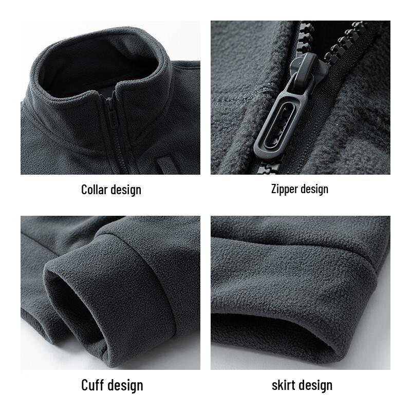 ROMON Men's Warm Fleece Stand-Collar Jacket