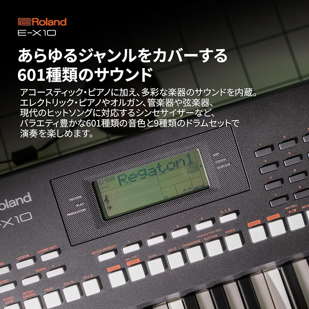 Roland Roland Electronic Keyboard, E-X10 Arranger Keyboard, Easy Operation, 61 Keys, Automatic Ac...