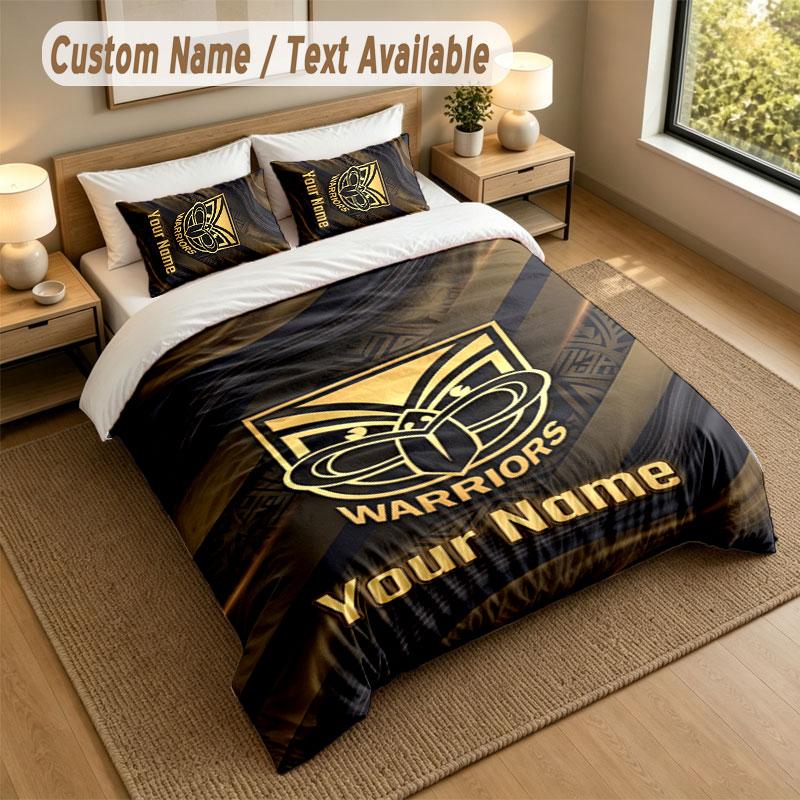 Bedding Set 1 Duvet Cover 2 Pillowcases Wigan Warriors Print Soft Bed Linen Bedroom Decor