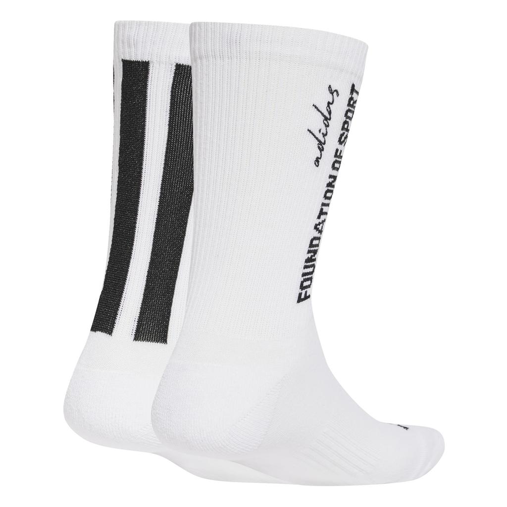 Adidas Crew Size M 3-Stripes Socks, 2-Pair Set, Men's KSG68, White/Black (JJ1140),