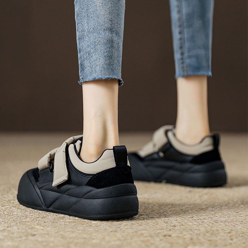 thick-soled Velcro ugly cute big head bread shoes women's autumn new small height increase versatile casual board shoes
