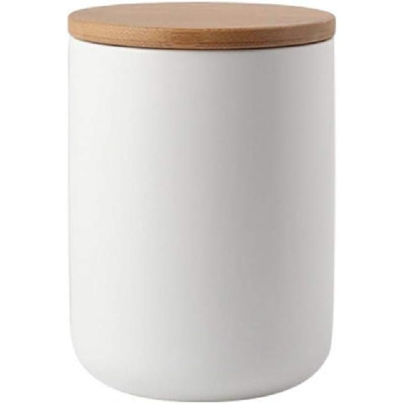MilkyWay Food Storage Jar Strong Ceramic Storage Canisters with Airtight Seal Bamboo Lid Modern Design Seal Damp-Proof Kitchen Jar for Coffee, Tea,