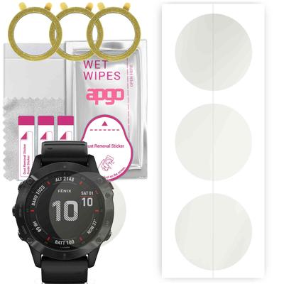 3x apgo MATTE Hydrogel Displayschutz für Garmin Fenix ​​6X Pro Solar, Hydrogel-Film, mit Positionierungsschicht, einfache Installation