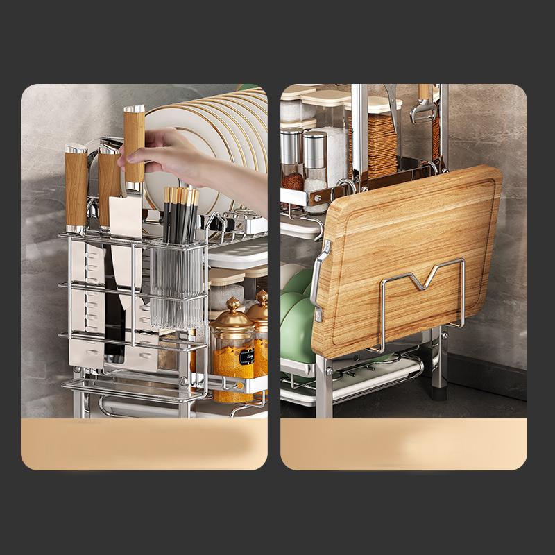 Dish Drying Rack Compact Kitchen Dish Rack Drainboard Set Large Rust-Proof Dish Drainer  Holder