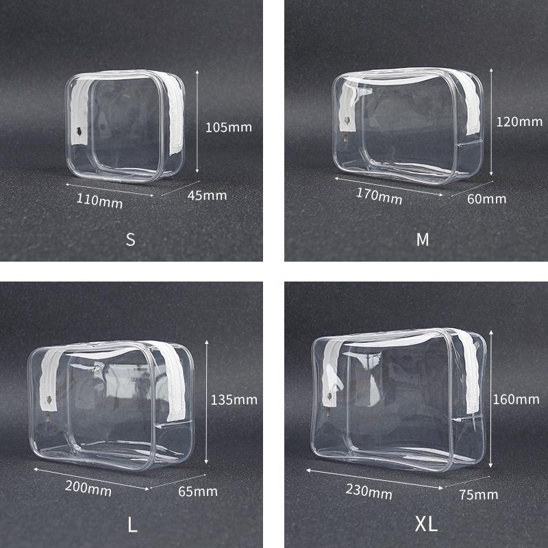 

Набор прозрачных водонепроницаемых ПВХ косметичек - Дорожный набор из 3 предметов с напечатанным логотипом