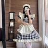 Checkered Maid Red and Perfect for Short Everyday Adult Socks [RPFLQ] Dress, Black, Cafes, Cosplay, Lolita, Sleeves, Wear, Moe, Halloween, Women's,