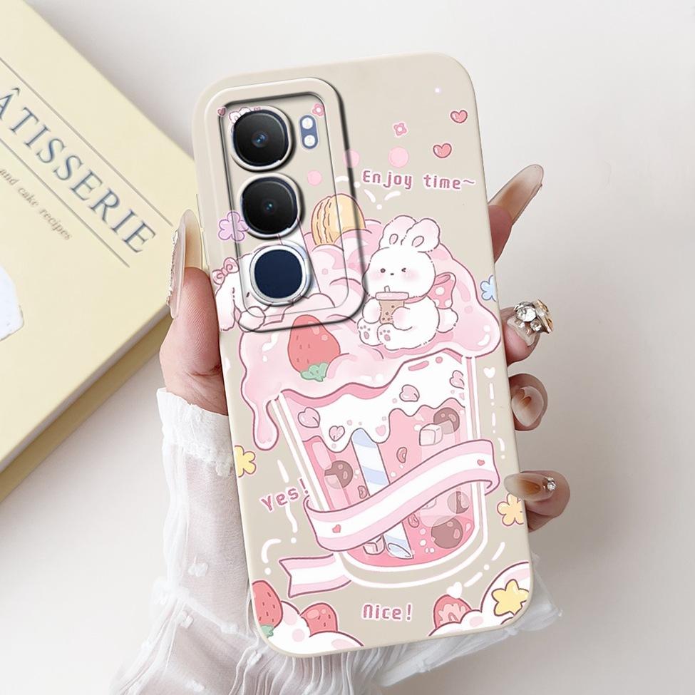 For Vivo Y19 1915 Case Y19S V2419 Luxury Fashion Cute Cartoon Girl Shockproof Silicone Back Cover For Vivo Y19s Phone Case Funda
