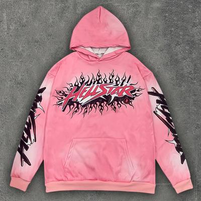European and American Hip Hop Street Letter Printed Retro Y2K Loose Fashion Couple Hoodie