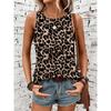 Summer Sexy Leopard 3D Print Tank Tops Women Streetwear O-Neck Elegant Vest Off Shoulder Y2k Sleeveless Camisole Woman Clothing