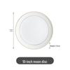 Gold Rim Bone China Moon Dish - Ceramic Western Steak & Cold Dish Plate, Ideal for Display or Gift.