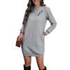 Neues Herbstkleid Langarm Gerade Einfarbig Pulloverrock