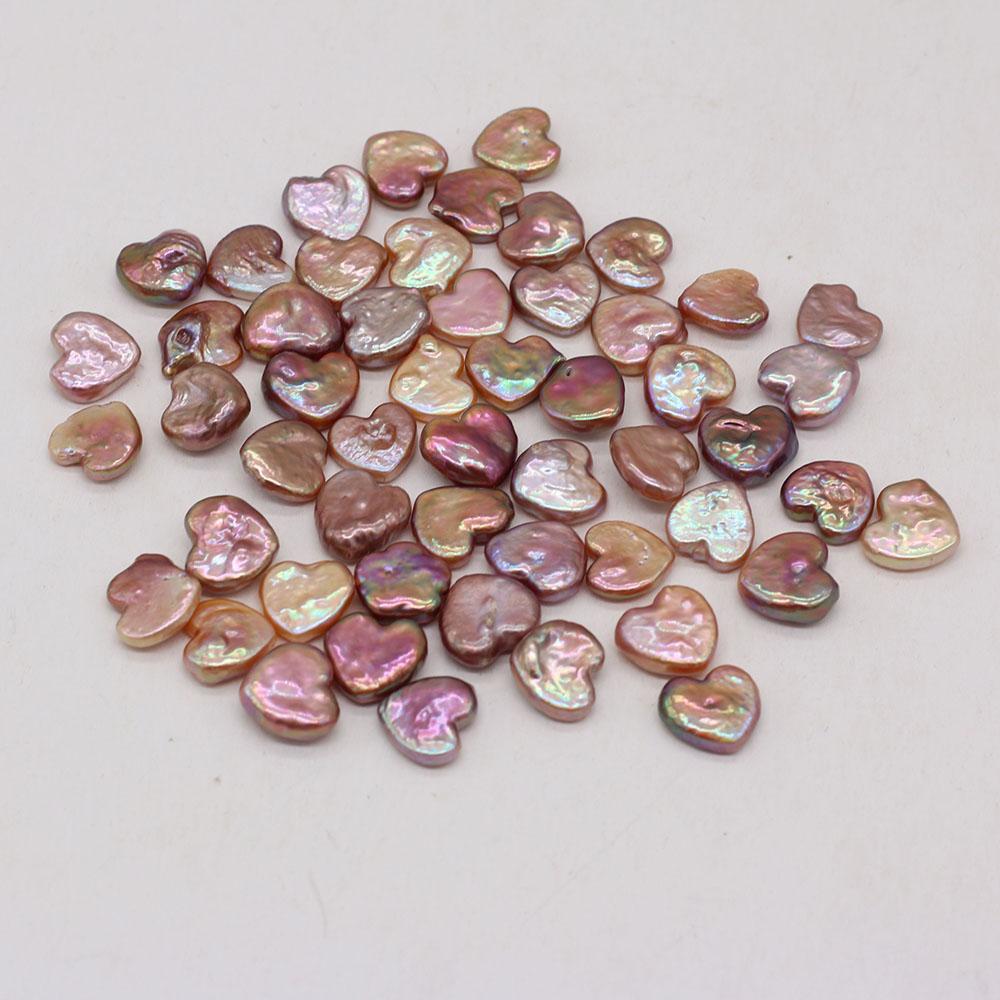 1Pc, Purple Natural Shell Beads Without Hole, Romanticism Style Handmade Heart Loose Beads, 1.2-1.3cm, for DIY Jewelry Making or Home Decor Women Gift