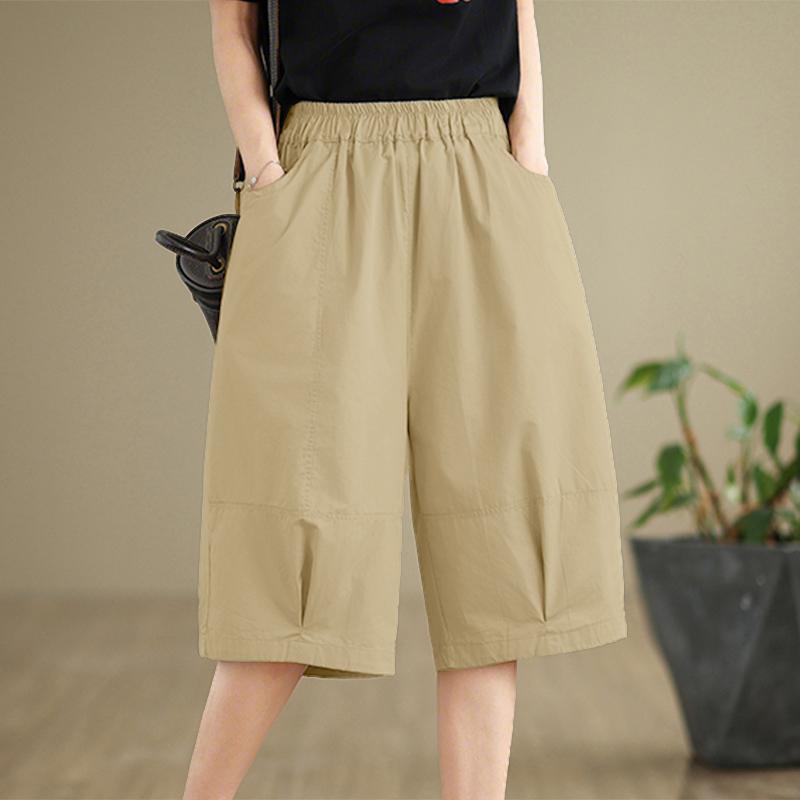 

ZANZEA Женские повседневные летние капри свободного кроя с эластичной талией 5XL хаки