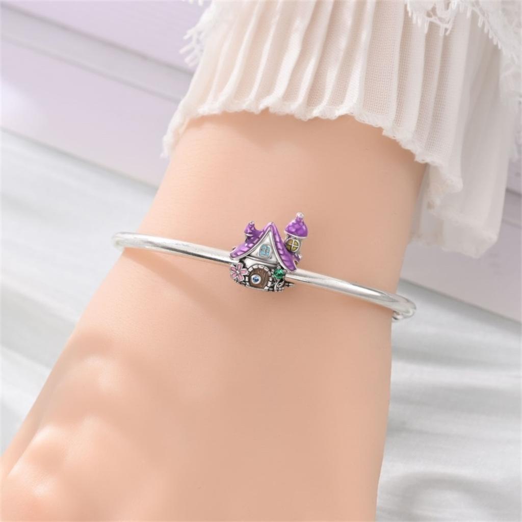 925 Silver Unicorn Pendant Noctilucent Charm Bead DIY Princess Bracelet Colorful Jewelry Gift for Women