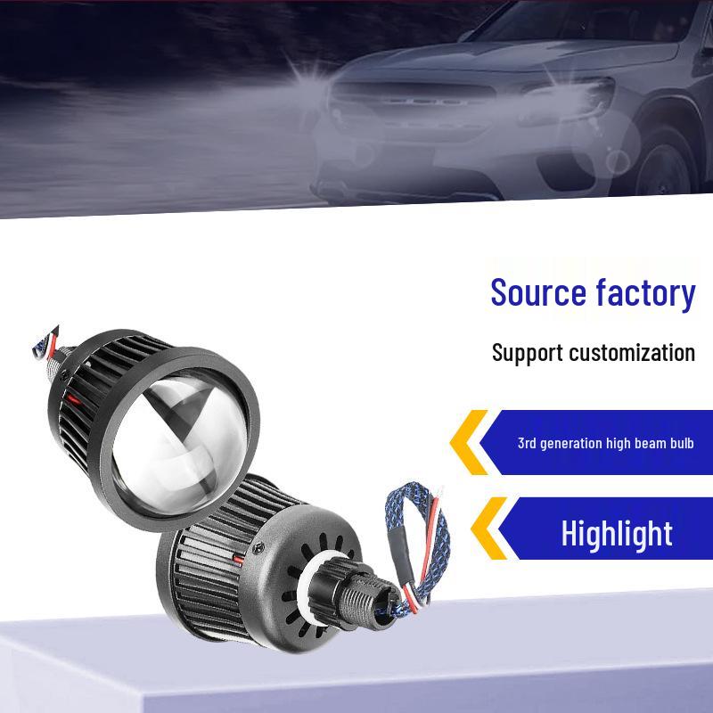 3rd Gen LED High Beam Bulb: Round, High Brightness, Long Distance, Lens-Focused Car Light for DIY Headlight Modification