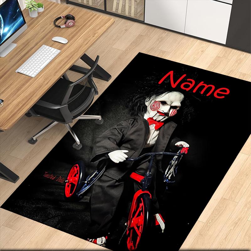 Custom Name Halloween horror Printed Carpet, for Office Chair Living Room Bedroom Kitchen Room Decor Gifts.
