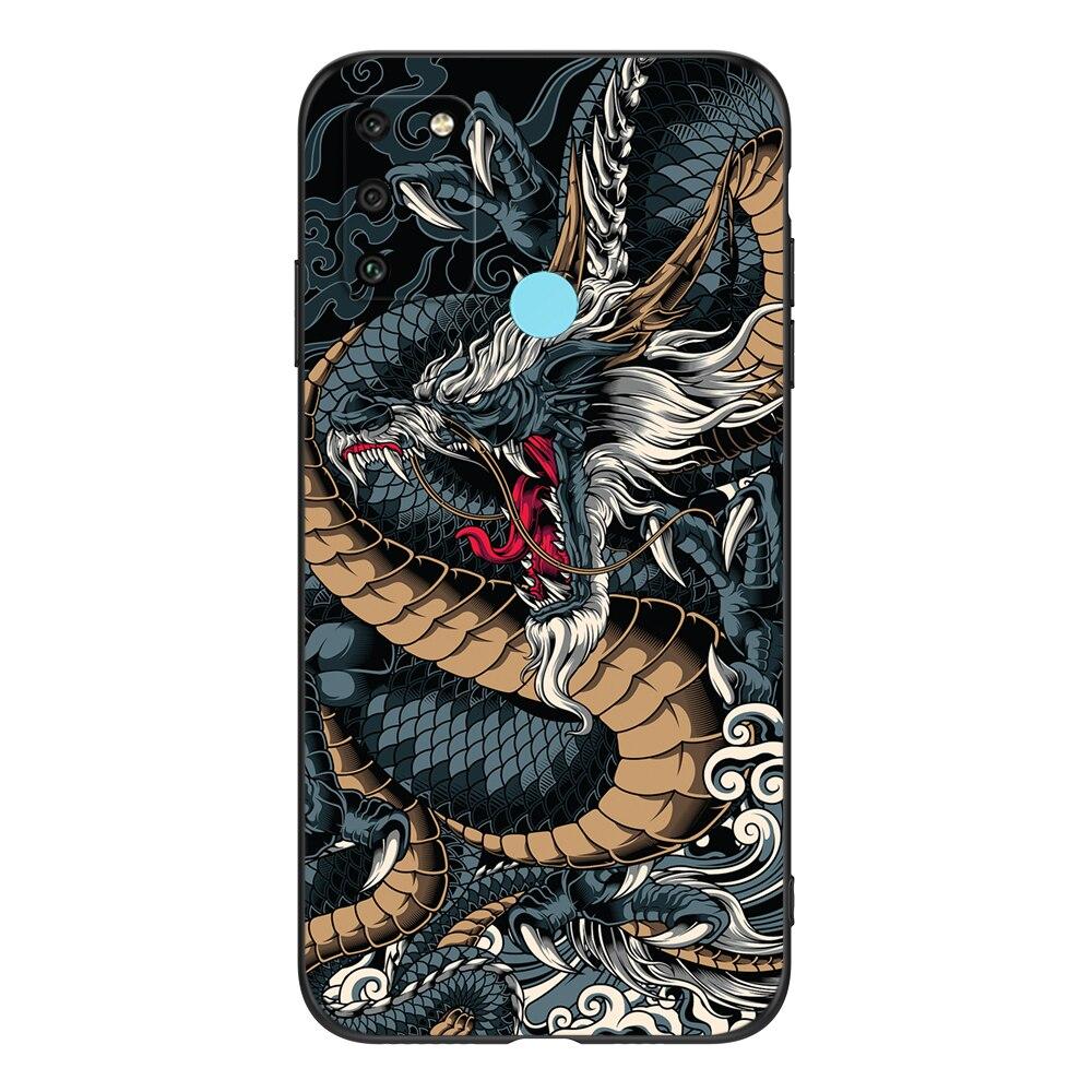 For HONOR 9A Case 6.3" Soft Silicon Phone Cover On Huawei Honor 9A 9 A MOA-LX9N Funda Black Tpu Case Lion Wolf Tiger Dragon
