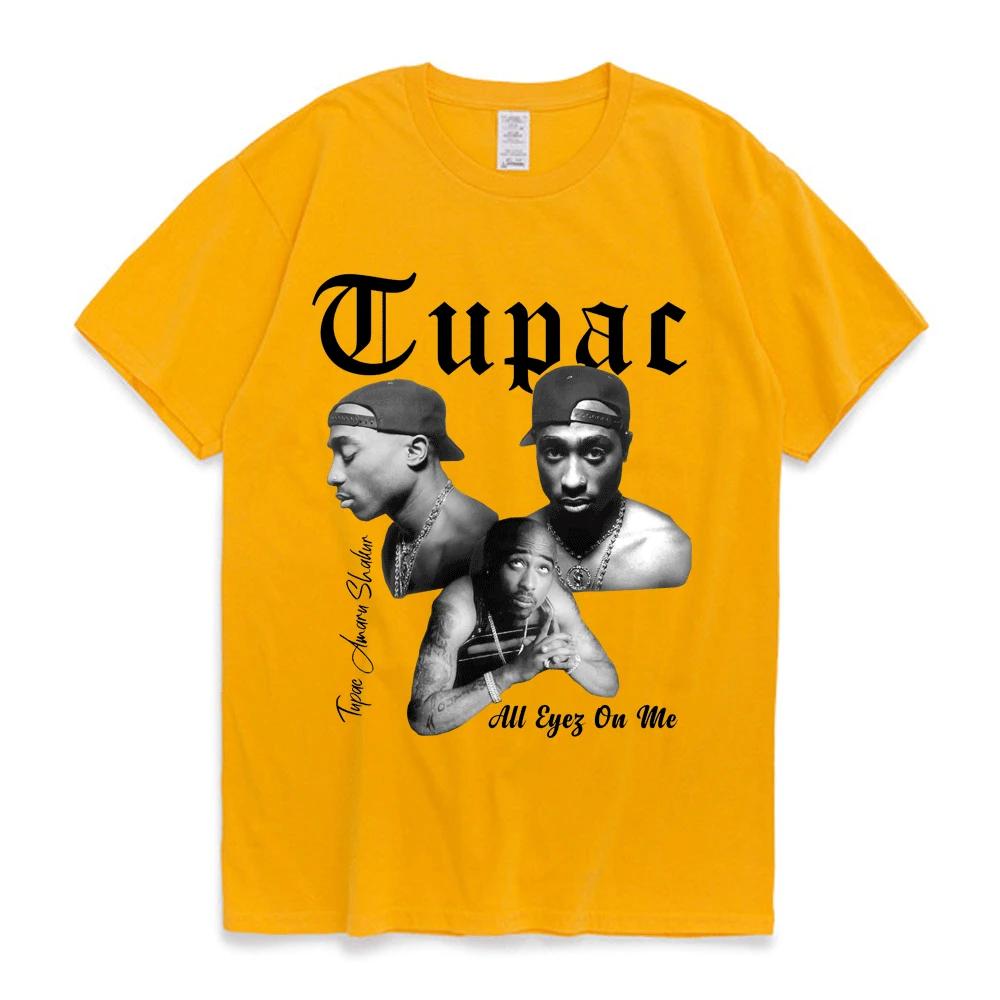 Rapper Tupac 2pac Graphic T Shirt Fashion High Quality Short Sleeves T-shirts Oversized Hip Hop Streetwear Cotton T-shirt