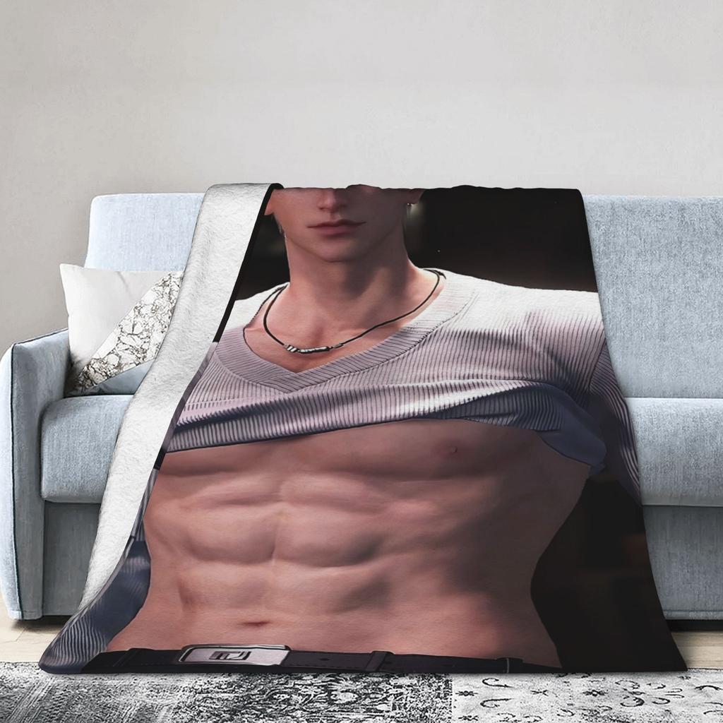 Retro japanische Anime-Kunst Flanell-Druckdecke geeignet für alle Jahreszeiten geeignet für Wohnzimmer Büro Sofa und Reisen