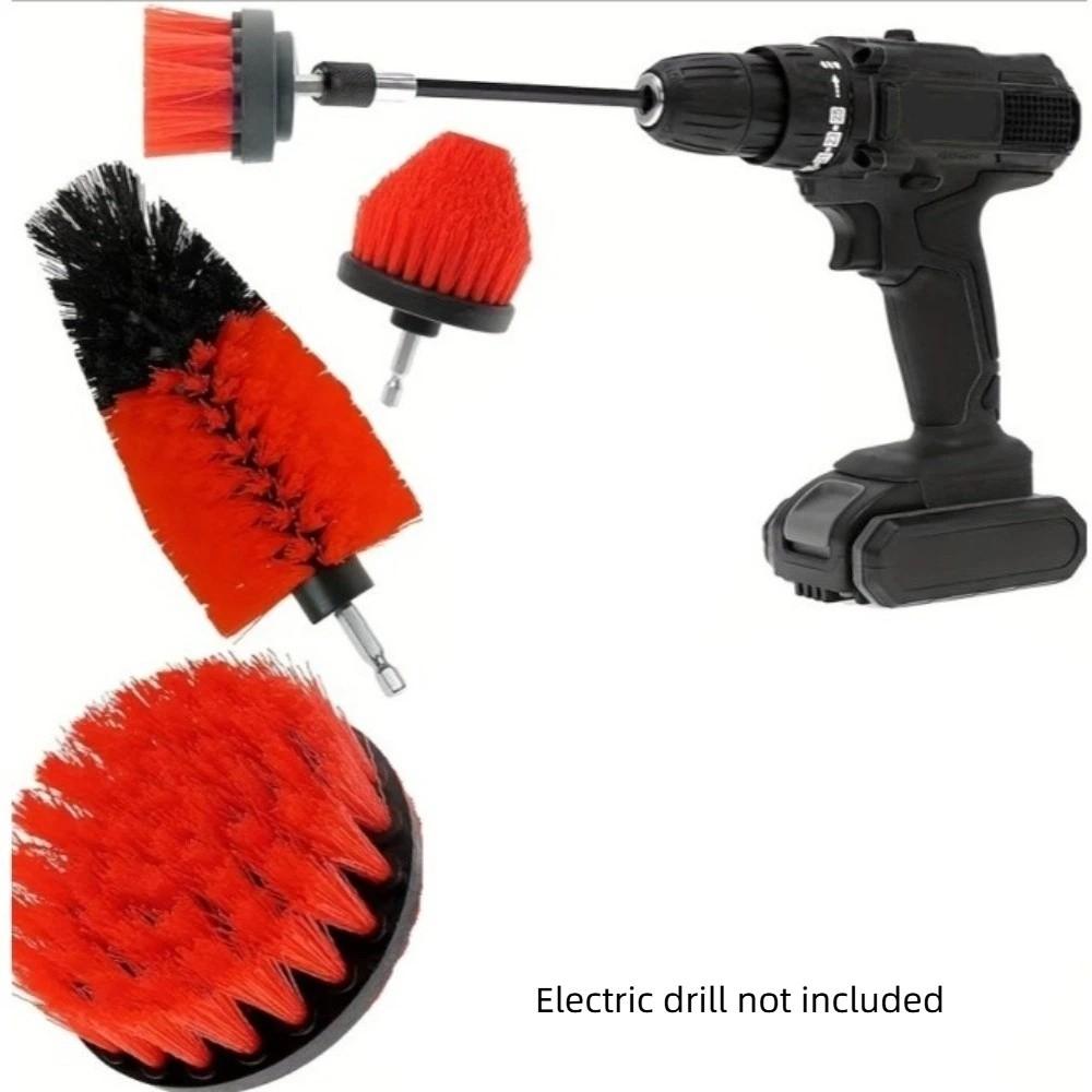 5Pcs Extension Rod Power Scrubber Brush Kit Nylon Bristles Cleaning Brush Attachment Floor Cleaning
