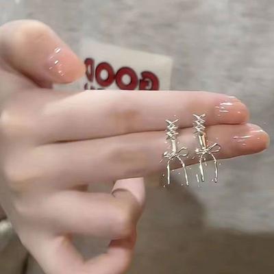 Bow Shaped Earrings Bowknot Studs Piercing Earrings for Women Girls Simple Butterfly Knot Ear Pendants Handcrafted Gifts