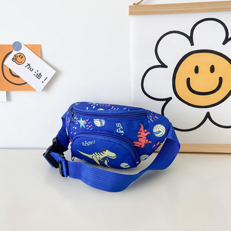 Stylish Children's Canvas Crossbody Bag With Adorable Cartoon Dinosaur Design