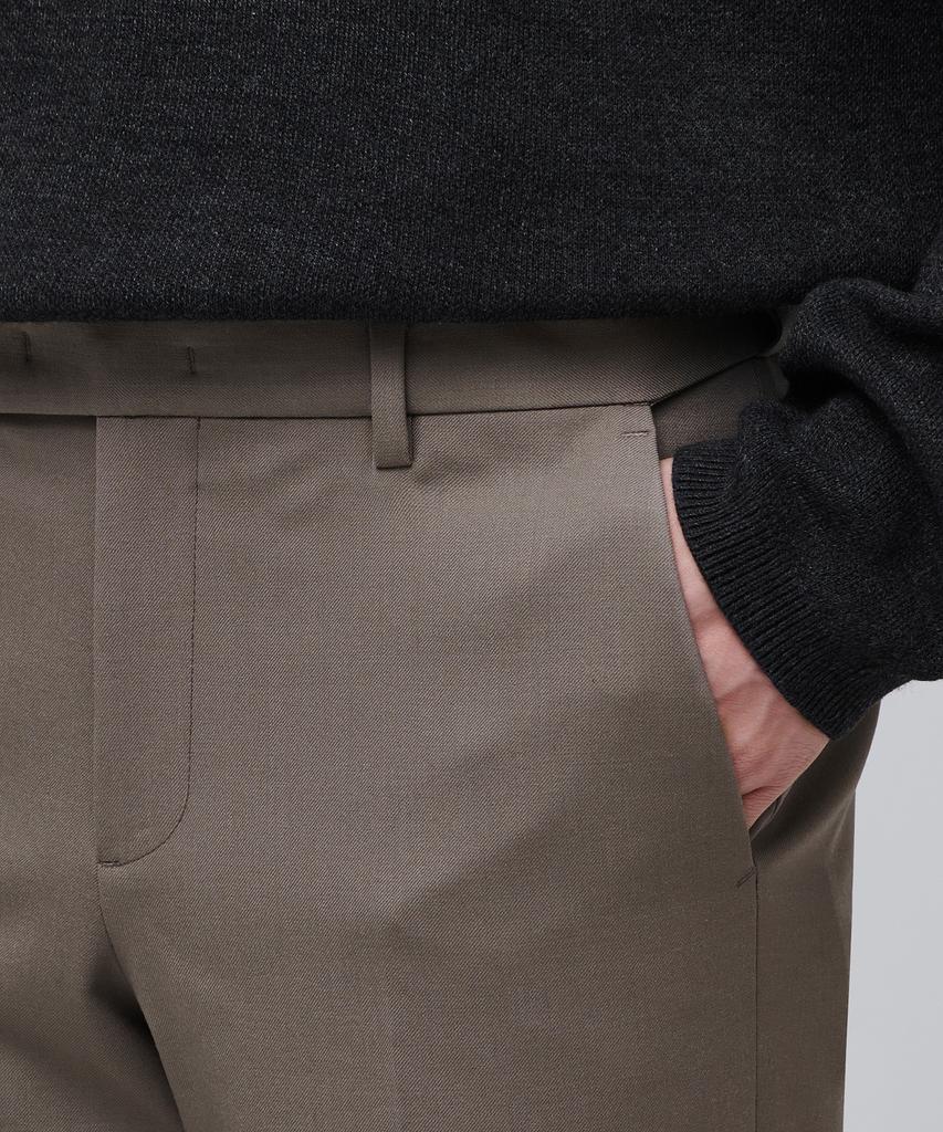 MUSINSA STANDARD Wool Tapered Hidden Banding Crop Slacks [Dusty Beige]