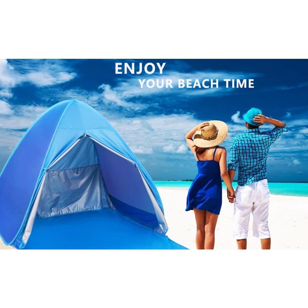 Schnelles automatisches Strandzelt, Outdoor-Strandschatten-Sonnenschutzzelt, UPF50+, tragbares Stranddach für Camping-Angeln