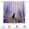 Lavender Field Black Cat Shower Curtain Waterproof Anti-Mold Creative Home Decor Add Nature Charm Spring Home Decor