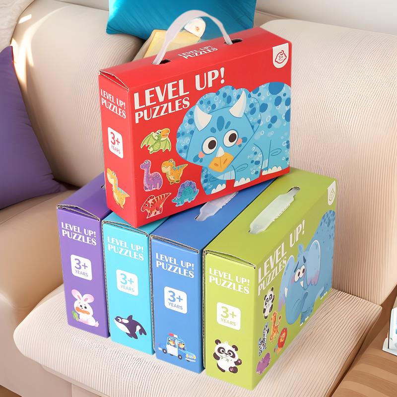 3+ Six-in-One Wooden Puzzle Box: Solid Wood Educational Toy for Girls and Boys, 60 Pieces