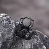 BLINGBAY Damen Vintage Gothic Spinnenring Schwarzer Edelstein Statement Verstellbarer Finger Schmuck für Halloween Party