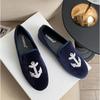 Scarpe Basse da Donna Primavera Autunno Ricamo Francese Velluto Fondo Piatto Fondo Morbido Doudou Décolleté Donna