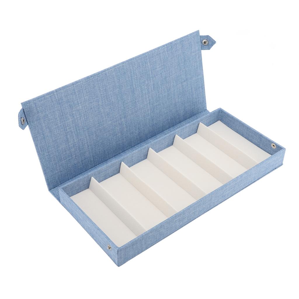 Linen 6 Slots Eyeglasses Case Fashionable Eyewear Display Case Multiple Glasses Case Box for Home Store