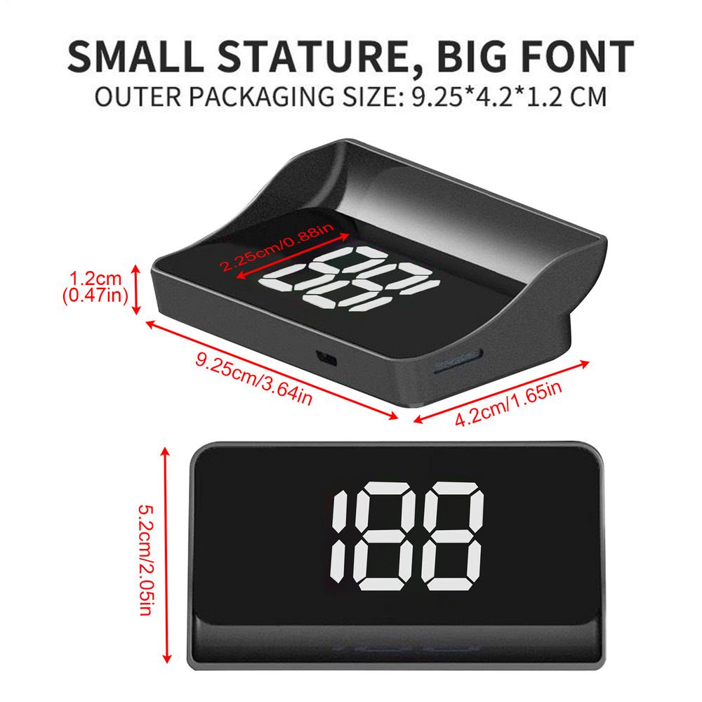 Car Speedometer Display HUD Windshield Projector Digital Auto Speed Monitor For Sedans SUVs Trucks Buses RVs Scooters Bicycles
