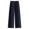 Women's 2025 Dark Blue High-Waist Slim Straight-Leg Jeans