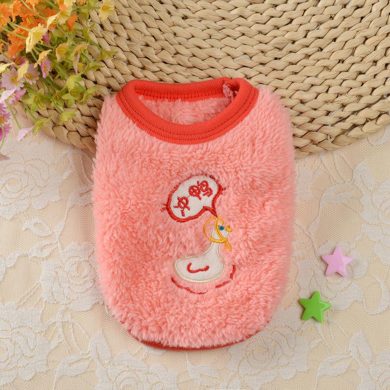 Fleece Pet Vest Small Puppy Cats Clothing Warm Lightweight Wear Cartoon Dog Clothes Chest Size Adjustable Comfort Fit