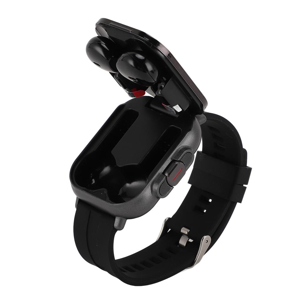 Smartwatch with Earbuds 2.01 Inch Screen Silicone Band Smartwatch Wireless Headset Fitness Tracker Watch for IOS for